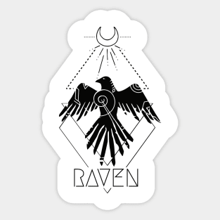 Raven Indian Tattoo Style Sticker
